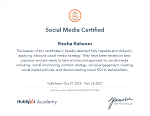 social media certificated